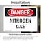Signmission Nitrogen Gas Danger Sign, Vinyl Decal, 10in W x 7in L, 2PK OS-2PACK-DS-D-710-L-2457 - alternate 4